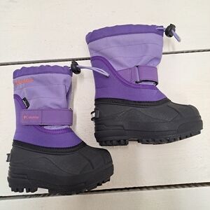 Columbia Infant Toddler Powderbug Plus II Purple Waterproof Snow Boots Size 7